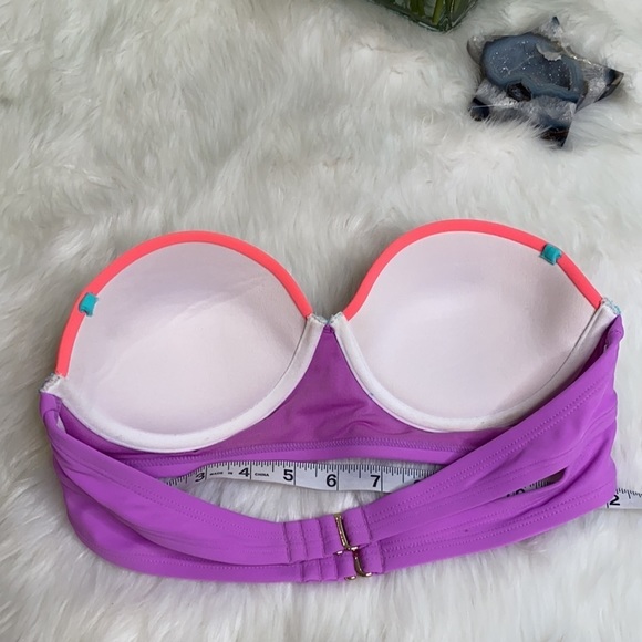 Exhilaration Colorblock Neon strapless Bikini Top Size M - Picture 4 of 5